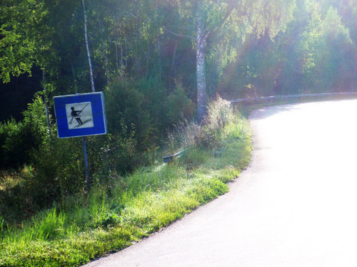 This road leads to a ski lift.